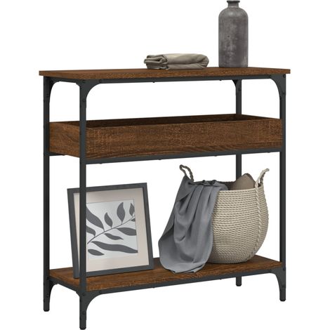 Konsolentisch mit Ablage Braun Eichen-Optik 75x29x75cm