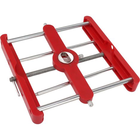 Gabarit de Traçage à Tenons Ovales en Alliage Aluminium Rouge, Outil de Menuiserie Réglable avec Graduation Angulaire pour Défonceuse à Bois (1/5)