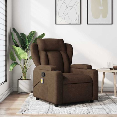 Massagesessel Braun Stoff (1/5)