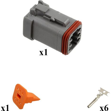 Kit connettore serie DT porta femmina 6 vie E003