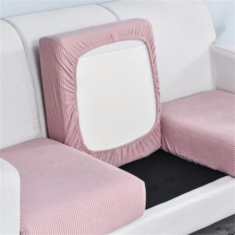 Housse De Coussin De Canapé - Velours Extensible - Protection Anti-Taches - Pour Canapé Fauteuil Banquette - Lot De 3 Pièces - Gris (1/2)