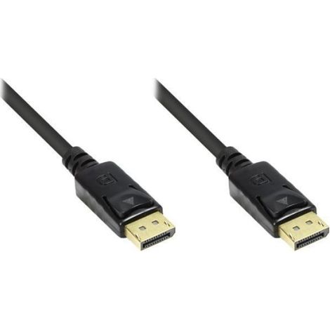 Câble DisplayPort-DisplayPort - 1 m - Version 1.2 - Résolution 2560 x 1600 - Contacts Dorés - Mâle/Mâle - Noir - 1 Pièce