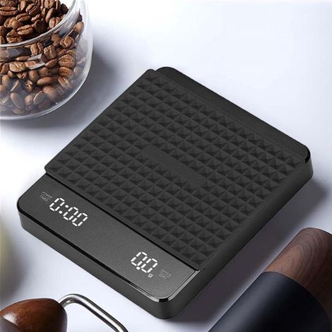 Balance électronique à café 3000 g/0,1 g avec chargeur USB-C et affichage LED. Idéale pour la cuisine italienne et la maison. (1/5)
