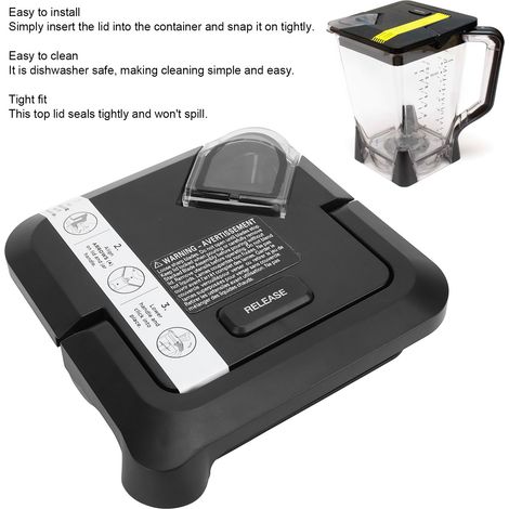 Ortviai Couvercle supérieur pour mixeur Ninja BL770/BL771/BL773 en polycarbonate résistant et lavable au lave-vaisselle (1/4)