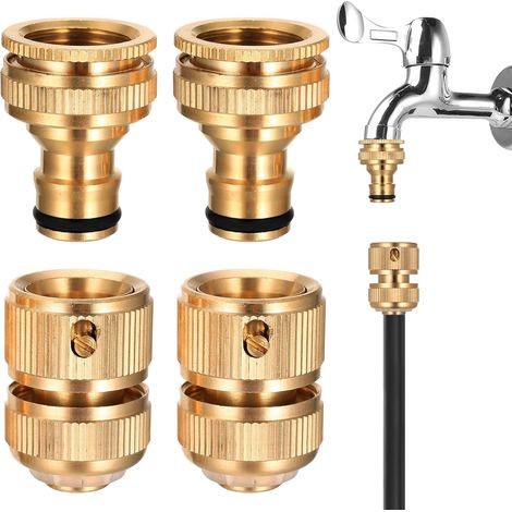 CCYKXA4 Pcs Raccords Adaptateur Robinet Tuyau Arrosage,Raccord Tuyau d'arrosage 3/4"à 1/2"Adaptateur de Robinet en Laiton à 1/2Pouce pour tuyaux d'arrosages
