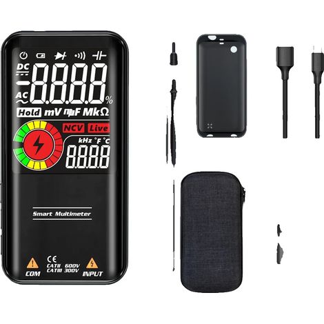 Multimetro digitale, design compatto, funzioni di test versatili, S11 - Batteria integrata (1/2)
