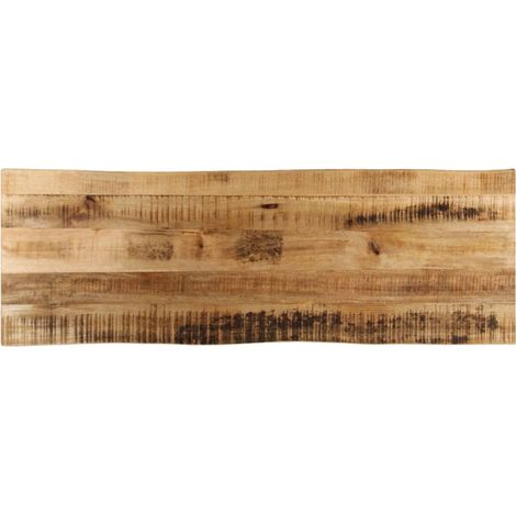 Tischplatte mit Baumkante 120x40x2,5 cm Raues Mango Massivholz