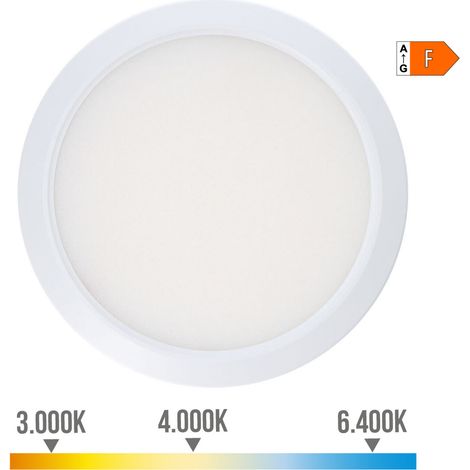 Downlight ajustable led superficie/empotrar 20w 2.050lm marco blanco.3 temperaturas de luz. edm (1/5)