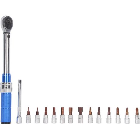 Kit de 15 clés dynamométriques à cliquet préréglées, rotation horaire/antihoraire, entraînement 1/4 po, de 2 à 24 N pour l'installation (1/5)