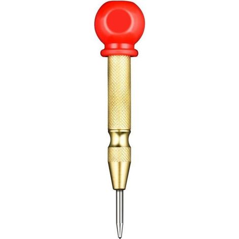 Poinçon automatique robuste pour métal, bois, plastique - Manche en acier moleté - Outil de précision pour perçage et marquage - Idéal bricolage, mécanique et menuiserie.