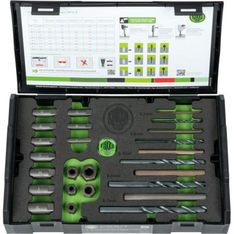 Schraubenausdrehersatz 49-U-B M 5-M 16 25-tlg.inkl.passende HSS Bohrer KUKKO