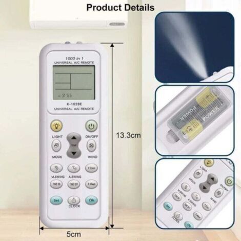 Telecommande Universelle clim,Télécommande Universelle pour climatiseur,telecommande climatiseur Universel,Compatible avec Toutes Les Marques de Clime,Compatible avec Aermec, Airwell, Airton,EC (1/3)