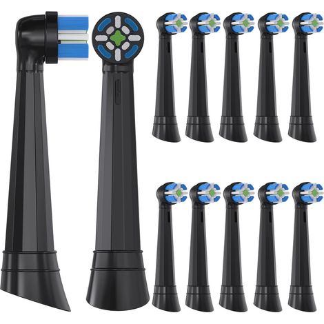 Compatible avec iO 2/3/4/5/6/7/8/9 Série la brosse à dents électrique Têtes de brosses de remplacement, pour iO la brosse à dents électrique (12 Pack-Noir, Medium) (1/5)