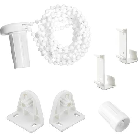 17mm Fixation pour Store Enrouleur, Kit de Réparation de Blindage de Rouleau, Réparation de Chaîne de Poulie Latérale Blanc Support de Stores Enrouleurs pour Bureau et Famille, Blanc (1/5)