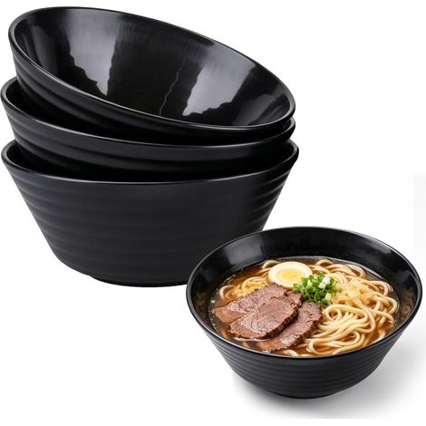 4er-Pack Plastikschüsseln, 1200 ml, mikrowellen- und spülmaschinengeeignet, bruchsichere große Müslischüssel, Plastikschüssel, Müslischüsseln für Müsli, Salate, Pasta, Picknick, Kinder/Erwachsene, Sch (1/5)