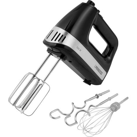 [GEBRAUCHT] B-Ware Princess Handmixer 500W Schwarz Edelstahl 5 Geschwindigkeitsstufen Turbofunktion (1/2)