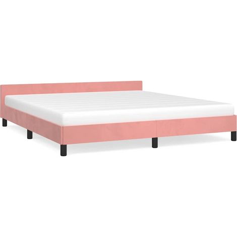 Maison Exclusive - Cama con cabecero sin colchón terciopelo rosa (1/5)