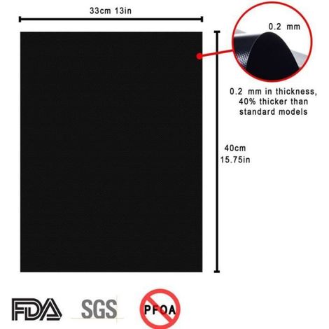Tapis De Barbecue - Résistant Jusqu'à 260 °C - Pour Grill Gaz Charbon Électrique - 5 Pièces - 40 x 33 cm (1/4)