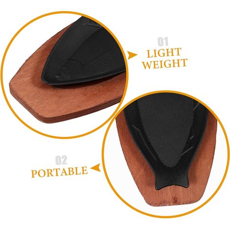Teglia per bistecche di pesce, utensile da cucina portatile per cucinare e servire, grande teglia per pesce da 36 x 16 cm con tagliere in legno (1/4)