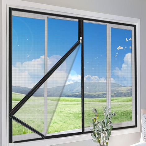 Moustiquaire pour fenêtre - 75 x 135 cm (l x H) - Moustiquaire pour fenêtre - Kit de protection contre les insectes avec ruban adhésif (1/5)