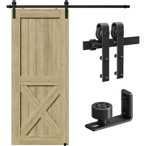 Systeme Porte Coulissante 6FT/183CM - Kit de Rail Industriel pour Interieur, Quincaillerie Améliorer (1/5)