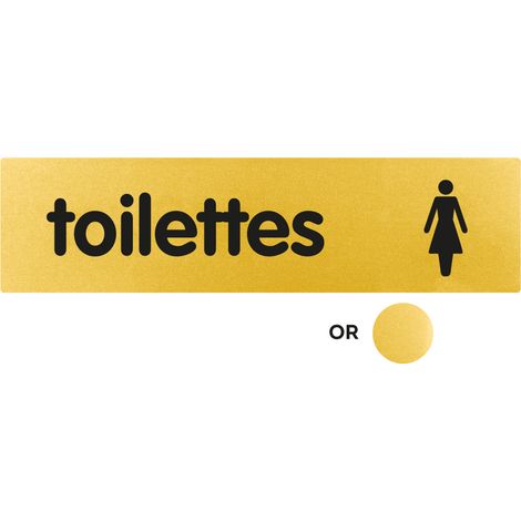 Plaque de porte Toilettes avec figurine dame - Classique or 170x45mm - 4492209