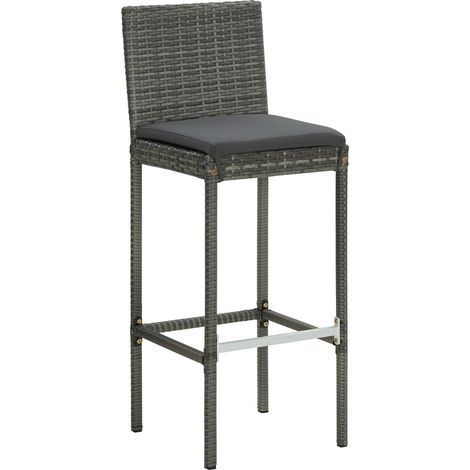 Maison Exclusive - Garten-Barhocker mit Kissen 4 Stk. Grau Poly R