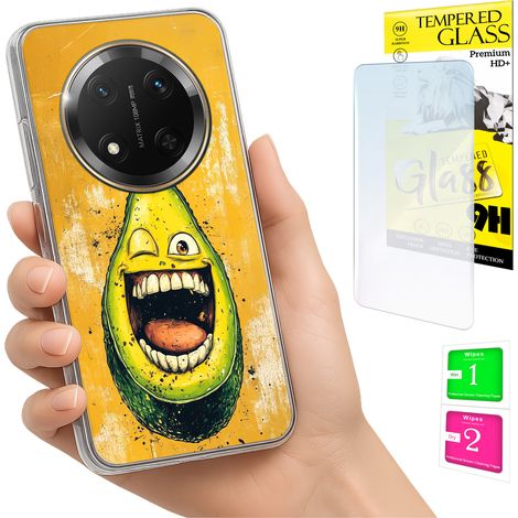 Custodia per Honor Magic7 Lite con foto, retro della custodia con grafica a tema avocado e vetro (1/5)
