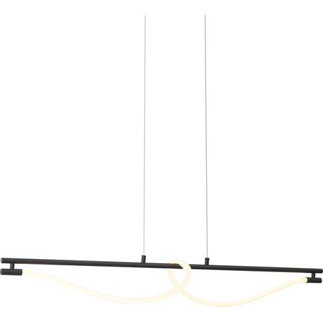 QAZQA Lámpara colgante moderna negra con LED regulable en 3 pasos
