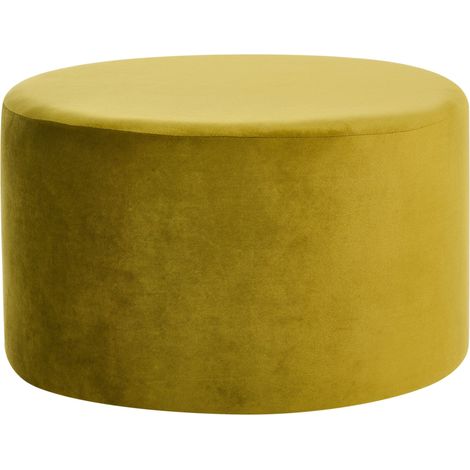 Pouf Repose-Pieds Moderne en Velours Rond Salon Chambre Bureau Vert Olive Millen (1/5)