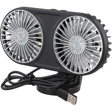 Ventilateur de voiture avec deux têtes USB et design rotatif à (1/5)