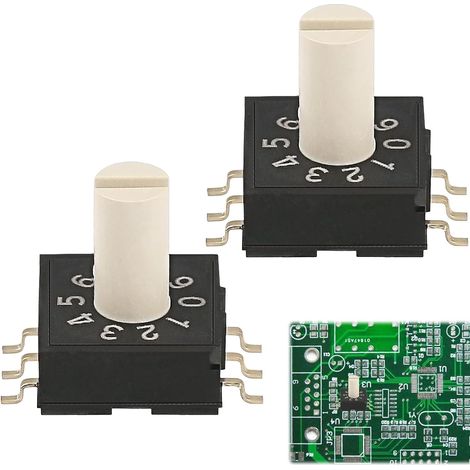 2PCS Commutateur RM3HAF-10, Interrupteur d'Encodeur Rotatif avec Poignée & Came Rotatif 10 Positions, Compatible pour Lunii Fabrique/Boîte à Histoires