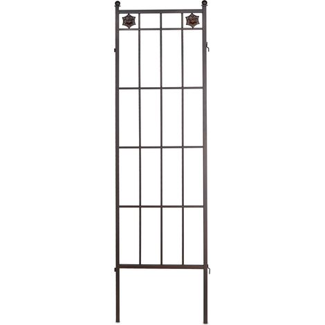 Lot de 2 treillis de jardin design vintage rectiligne brise-vue 100 x 50 cm en métal marron 130010573 (1/5)