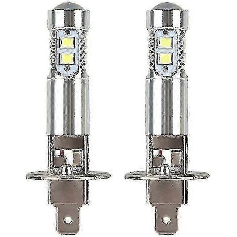 25-26 ampoules LED H1 (2 x 2) pour phares, feux de route/croisement, kit antibrouillard 6000K, installation facile (Plug & Play). (1/4)