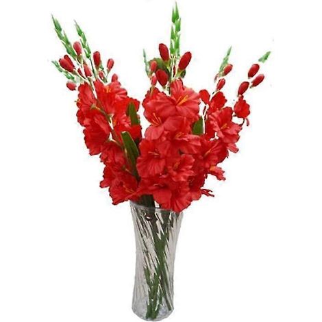 SeraphinaT Lot de 5 fleurs artificielles de glaïeul en soie pour la cuisine, la maison, le hall, le jardin, la terrasse, les fêtes, les anniversaires, les mariages et la décoration de bouquets à faire (1/5)