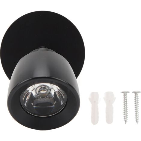 Lampada da comodino a LED ad alta luminosità, luce bianca calda, per camper, camion, roulotte, barche e yacht (nera).
