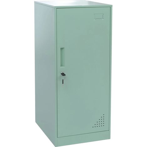 Armoire vestiaire métallique avec tringle et étagère amovible 90x38x45 cm acier couleur menthe 040008960 (1/5)