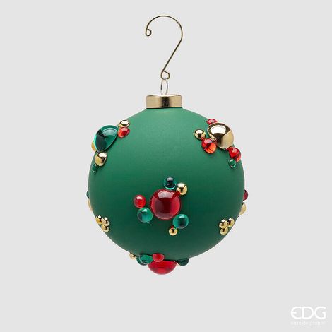 EDG Enzo De Gasperi Palla di Natale con Bolle Ø10 cm Verde – Addobbo per Albero di Natale (1/2)