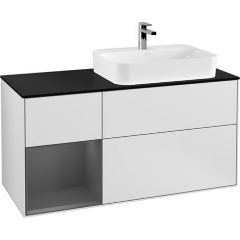 V&B Waschtischunterschrank Wandbeleuchtung Finion 120cm, Pl b m, Rg l A m, wh. m Lac (1/2)
