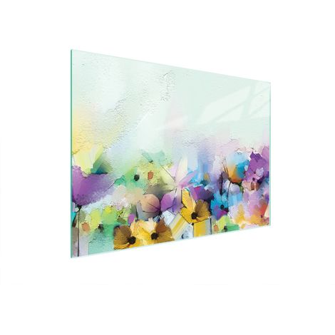 Planche à découper en verre 40x30 fleurs (1/5)