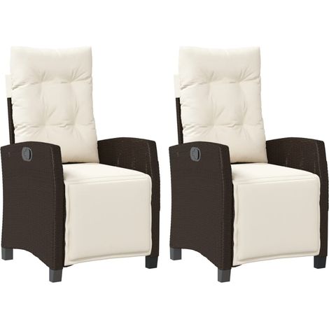 Maison Exclusive - Sillones reclinables jardín y reposapiés 2 uds
