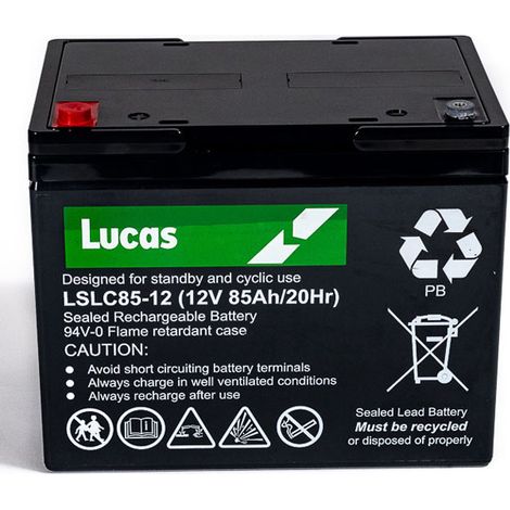 Batterie plomb étanche stationnaire 12V 85Ah LSLC8512 – Technologie AGM VRLA – Pour applications stationnaires et cycliques – Lucas (1/4)