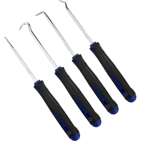 Kit de 4 Crochets + Tournevis de Précision, Outil Extracteur de Joint de Porte et de Joint Torique (Bleu)