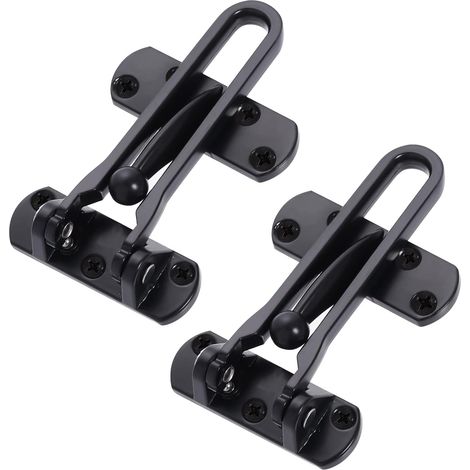 Cerradura de palanca para puertas, protección duradera para puertas delanteras y traseras, ideal para la seguridad del hogar (negra, paquete de 2). (1/5)
