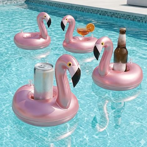 Montgolfière Gonflable, Design Flamant Rose Épaissi en PVC, Flottabilité Stable, Idéale pour Pool Parties, Vacances à la Plage, Bain d'Air Extérieur, Adaptée pour Fêtes à la Piscine (1/4)