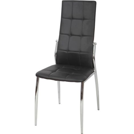 sedia "madeira" ecopelle nera, 44x54x100 cm