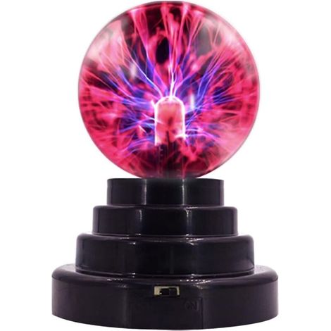 Lampe boule plasma tactile, décoration bureau chambre, effet éclair électrostatique, purificateur air ions négatifs, veilleuse LED noire 1 pièce (1/3)