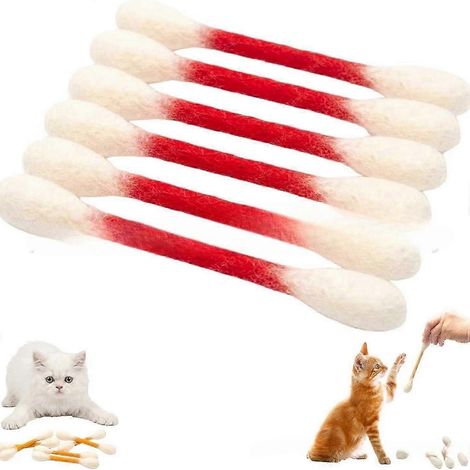 6er-Pack riesige Wattestäbchen-Katzenspielzeuge mit Bio-Katzenminze – robuste, interaktive Kauspielzeuge gegen Langeweile und für Bewegung, zur Linderung von Angstzuständen und zur Unterstützung der V