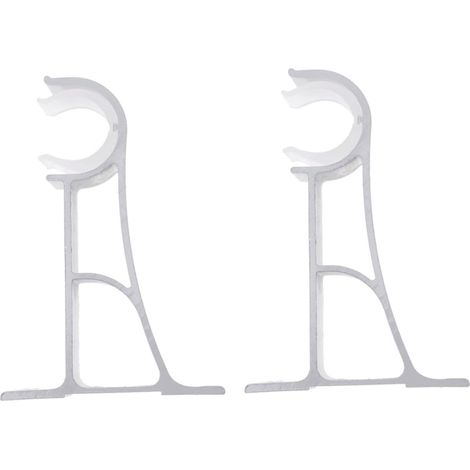 Support Tringle A Rideau - Alliage Aluminium - Blanc Vintage - Pour Fenetre - 2 Pieces (1/5)