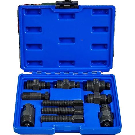 Juego de extractores de volante, juego de herramientas de 10 piezas, compatibilidad universal, acero de alta resistencia, diseño de doble extremo, separación eficiente del volante. (1/5)